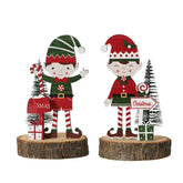 Decoris Plywood Elf Figure 13.5cm - Red/Green (2 Assorted)